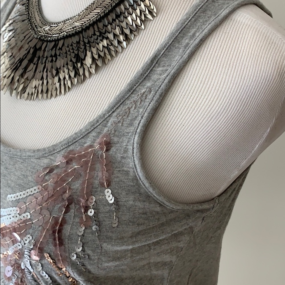 Banana Republic gray sequins embroidered tank - Picture 7 of 7